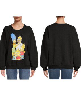 NWT Simpsons Juniors' Family Graphic Fleece Sweatshirt Size XS